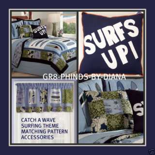 CATCH A WAVE Surfing Theme Window valance Accent Pillow  