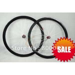 carbon wheelsets 38mm clincher with black hub  Sports 
