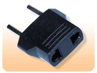 AMERICAN TO ROUND PIN EUROPEAN FOREIGN ADAPTER PLUG  
