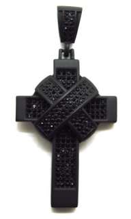 Hip Hop Cross Pendant 5071BK w/necklace 36 4mm wide Franco Chain 