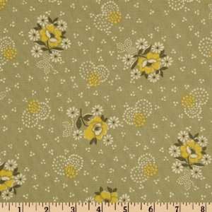  44 Wide Hope Valley Wall Flower Green Fabric By The Yard 