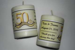 50th ANNIVERSARY PARTY FAVORS VOTIVE CANDLE LABELS  