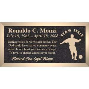  Soccer Team Italy   Cast Bronze Memorial Grave Marker   4 