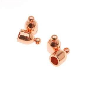 Copper Plated Bullet Cord Ends With Ring 10mm Long   Fits 