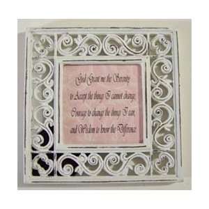  New White Squared Vintage Framed Serenity Prayer Gift 