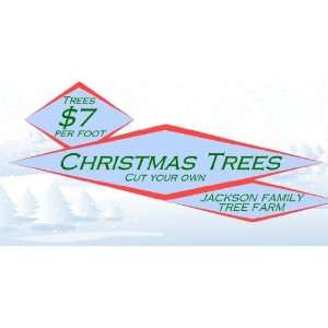  3x6 Vinyl Banner   Christmas Trees Cut Your Own 