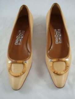   Salvatore Ferragamo Beige/Cinnamon Womens Casual Slip On Shoes 6.5B