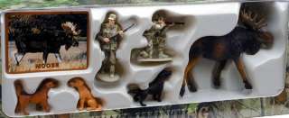 NEW RAY WILD HUNTING MOOSE HUNTERS PLASTIC FIGURE PLAYSET NEW IN BOX 