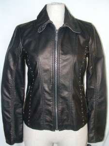 NWT M60 Miss Sixty Studded Faux Leather Jacket M  