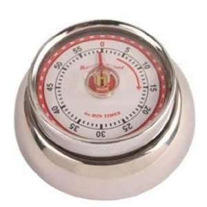 kikkerland RETRO 60 MIN Kitchen Timer Magnetic SILVER 612615030176 