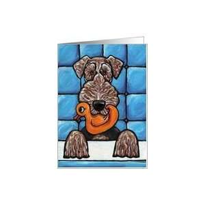  Airedale Dog Terrier Rubber Duck Card Health & Personal 