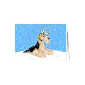  Airedale Terrier Christmas Reindeer Dale Deer Card Health 