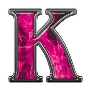  Reflective Letter K with Inferno Pink Flames   10 h 