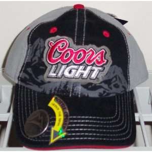 COORS LIGHT Embroidered Layered Bottle Opener Black Baseball Cap Hat