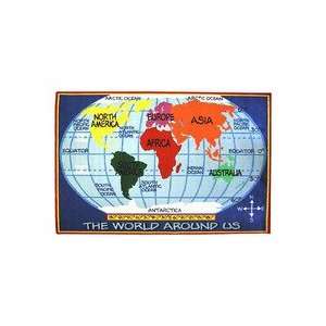    Geographical Rug Kids World Map (53 x 76)