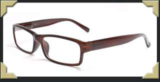   Black & Brown Unisex Square Frame Reading Glasses Spring Hinge Classic
