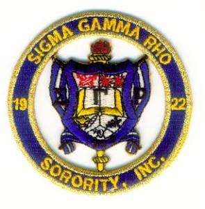 SIGMA GAMMA RHO Crest Round Fraternity Patch   2 7/8  