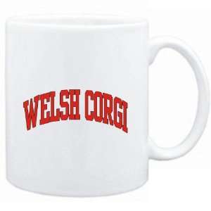  Mug White  Welsh Corgi ATHLETIC APPLIQUE / EMBROIDERY 