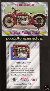 1928 INDIAN SCOUT 101 750cc Vintage Motorcycle CARD  