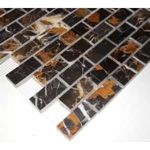  4x4 sample of Michael Angelo Marble 1x2 Brick Mosaic Tile 