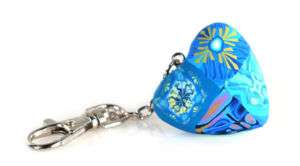 Viva Beads Keychain Solid Clay Heart key chain 9 colors  