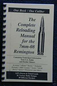 7mm 08 Remington Reloading Manual LOADBOOK USA Great   