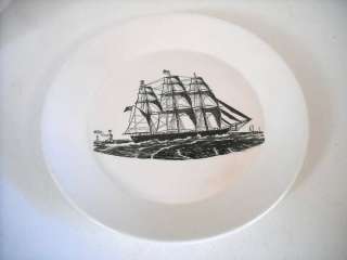 Portmeirion Sailing Ships Black & White Plate 4  