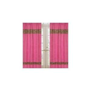   Cheetah Girl Pink and Brown Window Treatment Panels   Set of 2 Baby