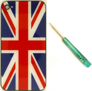 Iphone 4 back plate UK flag with PENTALOBE screw driver included 