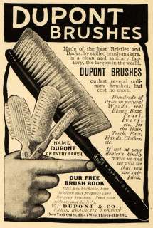 1909 Ad E. Dupont & Co. Brushes Vintage Products NY   ORIGINAL 