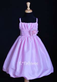 PINK PAGEANT WEDDING PARTY FLOWER GIRL DRESS 2 4 6 8 10  