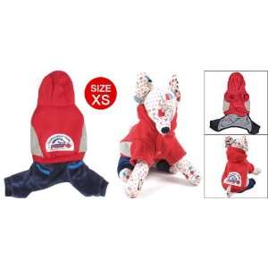   XS Puppy Dog Hoodie Jump Suit Red Blue Clothes Apparel