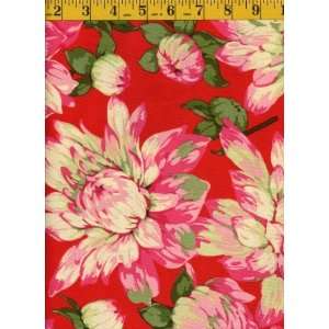   Quilting Fabric Variegated Garden Red Dahlia II Arts, Crafts & Sewing