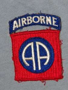 PATCH WW2 US ARMY 82ND AIRBORNE INFANTRY DIV 1 PIECE SNOWBACK AS 