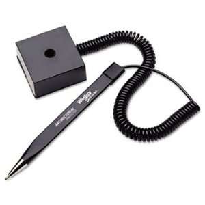  Wedgy Secure Ballpoint Stick Coil Pen with Square Base 