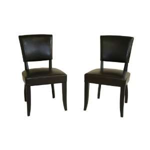   Primo Leather Dining Chairs, Espresso Brown, Set of 2