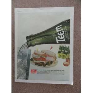 Teem/Pepsi Cola. Vintage 60s full page print ad. (sandwitch)Vintage 