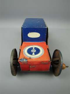 Rare German Tin Toy Car Wind Up Wheel Stapled Prototype  