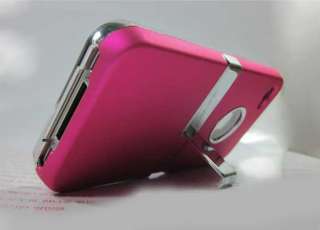 NEW apple iphone case 4 4g hard chrome stand cover body  
