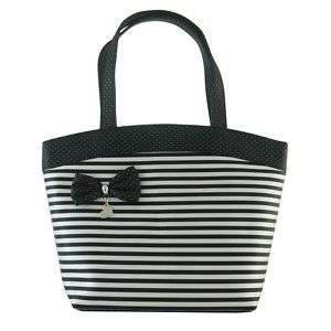 NEW ADORABLE BOW AND STRIPE TOTE BAG (SMALL)  