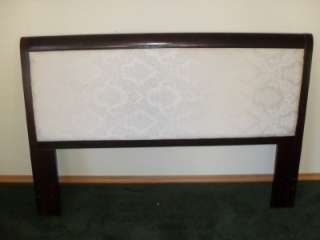 QUEEN SIZE CHERRY WITH TAMASK FABRIC INLAY HEADBOARD  