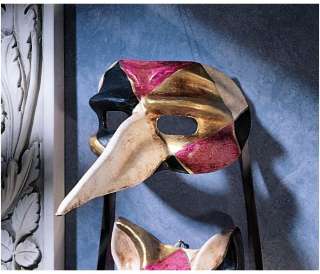 Handcrafted Italian Venetian Carnival Scaramouche Mask Décor  