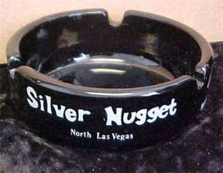 Silver City Casino Black Glass Ashtray Las Vegas  9826  