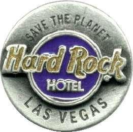 Hard Rock Hotel LAS VEGAS 1995 Round PEWTER Logo PIN Catalog #4698 