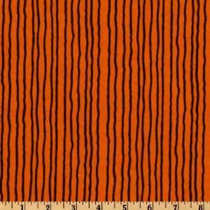  44 Wide Hairraising Halloween Stripe Orange Fabric By 