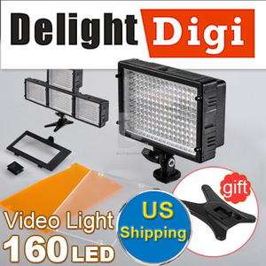   LED Video Camera 4 Way Hot Shoe Lamp Light + Free Fliter Ship From USA