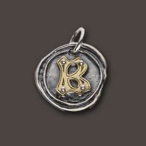  Waxing Poetic Rivet Initial Charm Pendant Sterling Silver 