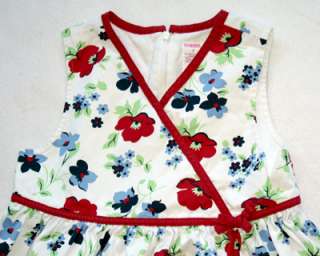 Gymboree Whale Watching Floral Dress size 7   Red White & Blue  