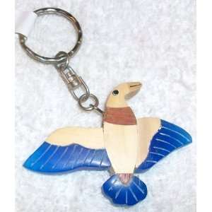  Wooden Hand Crafted Bird Key Ring, Key Chain, Key Holder 