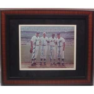 Autographed Willie Mays Picture   Mickey Mantle Joe Dimaggio 8 X 10